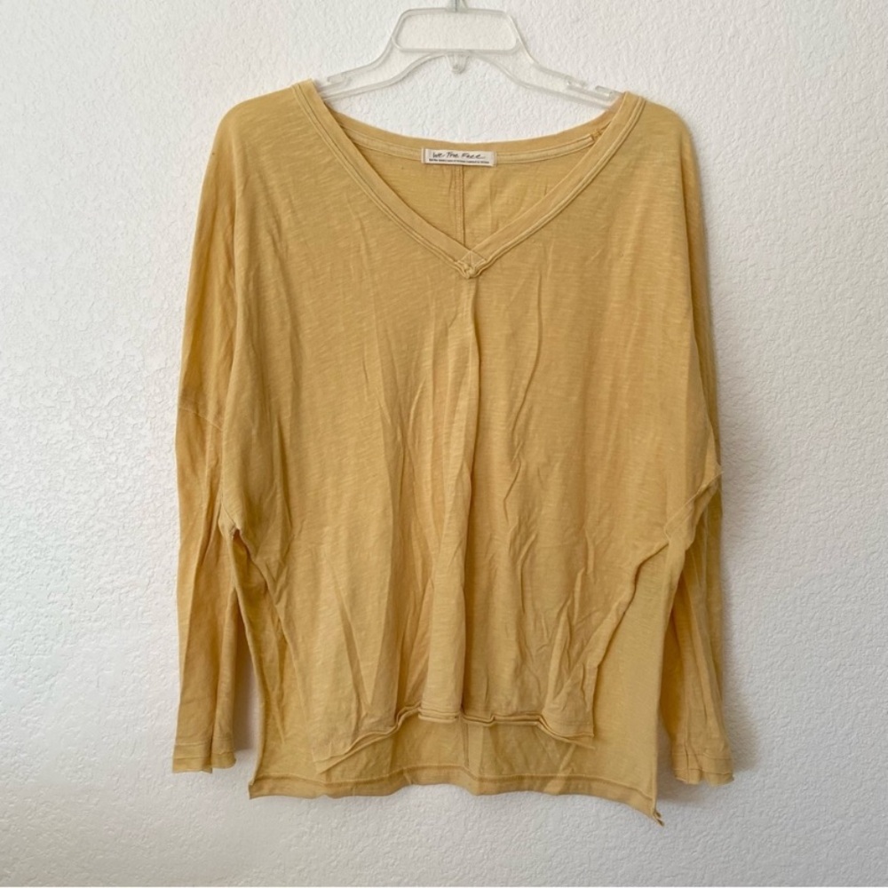 Free People On My Mind Burnout Oversized V Neck T